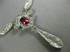 ANTIQUE LARGE 9.90CT DIAMOND & AAA RUBY 18K WHITE GOLD 3D LARIAT TENNIS NECKLACE