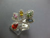 EXTRA LARGE 2.1CT DIAMOND & AAA MULTI COLOR SAPPHIRE 18K YELLOW GOLD FLOWER RING