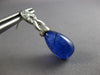 LARGE 23.13CT DIAMOND & AAA TANZANITE 14KT WHITE GOLD 3D TEAR DROP FUN EARRINGS