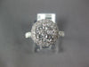 LARGE 1.32CT DIAMOND 14KT WHITE GOLD CLUSTER INVISIBLE FLOWER HALO FILIGREE RING