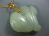 ANTIQUE JADE 14KT YELLOW GOLD 3D HANDCRAFTED CLASSIC LUCKY FISH PENDANT #25825