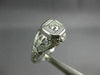 ANTIQUE .14CT DIAMOND 14KT WHITE GOLD SQUARE OPEN FILIGREE ENGAGEMENT RING 26658