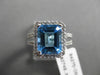 ESTATE 6.40CTW DIAMOND & AAA BLUE TOPAZ 14KT WHITE GOLD 3D HALO DOUBLE RING