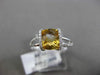 ESTATE 2.17CT DIAMOND & EXTRA FACET YELLOW TOPAZ 14KT WHITE GOLD 3D TENTION RING