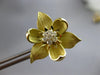 ANTIQUE LARGE .45CT DIAMOND 18KT YELLOW GOLD FLOWER CLIP ON FUN EARRINGS #28050
