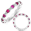 .72CT DIAMOND & AAA RUBY 14K WHITE GOLD CLASSIC ETERNITY BAMBOO ANNIVERSARY RING