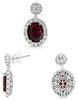 9.07CT DIAMOND & AAA RUBY PLATINUM OVAL & ROUND FLORAL FILIGREE HANGING EARRINGS