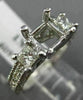 0.76CT ROUND & PRINCESS DIAMOND 14K WHITE GOLD SEMI MOUNT ENGAGEMENT RING #1609
