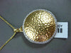 ANTIQUE .44CT DIAMOND 18KT WHITE & YELLOW GOLD HAMMER CIRCLE DESIGN PENDANT