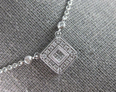 .35CT DIAMOND 14KT WHITE GOLD ROUND & PRINCESS SQUARE BY THE YARD LOVE NECKLACE