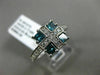 WIDE .92CT ROUND & PRINCESS WHITE & BLUE DIAMOND 14KT WHITE GOLD SQUARE FUN RING