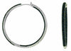 3.25CT AAA SAPPHIRE 14KT WHITE GOLD 3D INSIDE OUT CLASSIC HOOP HANGING EARRINGS