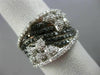 ESTATE LARGE 2.24CT WHITE & BLACK DIAMOND 14KT WHITE GOLD MULTI ROW FLOWER RING