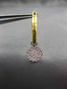 ESTATE .57CT DIAMOND 14KT 2 TONE GOLD 3D PAVE CIRCULAR HOOP FUN EARRINGS #20819