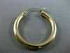 ESTATE 14KT YELLOW GOLD CLASSIC HANGING HOOP EARRINGS 25mm X 3mm WIDE #25137