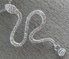 ESTATE .21CT ROUND DIAMOND 14K WHITE GOLD CLASSIC HAPPY SNAKE FLOATING PENDANT