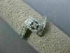 ESTATE WIDE .31CT DIAMOND 18KT WHITE GOLD 3D SQUARE FLOWER CRISS CROSS FUN RING