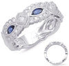 WIDE .71CT DIAMOND & AAA SAPPHIRE 14KT WHITE GOLD 3D FILIGREE ANNIVERSARY RING