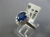 ESTATE 1.33CT DIAMOND & AAA SAPPHIRE 14KT WHITE GOLD OVAL ENGAGEMENT RING #11711
