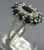 LARGE 2.47CT DIAMOND & AAA SAPPHIRE 14KT WHITE GOLD OVAL & ROUND FLOWER FUN RING