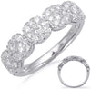 .79CT DIAMOND 14KT WHITE GOLD 3D MULTI FLOWER SQUARE FILIGREE MILGRAIN LOVE RING
