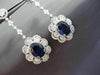 ANTIQUE LARGE 13.33CTW DIAMOND & AAA SAPPHIRE 18KT WHITE GOLD HANGING EARRINGS
