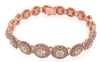 LARGE 11.94CT PINK & FANCY YELLOW DIAMOND 18KT ROSE GOLD 3D CUFF TENNIS BRACELET