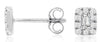 .24CT DIAMOND 14KT WHITE GOLD 3D ROUND & BAGUETTE CLUSTER SQUARE STUD EARRINGS