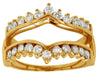 ESTATE .85CT DIAMOND 14KT YELLOW GOLD 3D CLASSIC DOUBLE V SHAPE INSERT RING