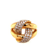 ESTATE WIDE .93CT DIAMOND 18KT YELLOW GOLD 3D CLASSIC LOVE KNOT FUN RING