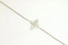 ESTATE .41CT DIAMOND 14KT WHITE GOLD 3D FOUR STONE FLOWER LOVE BRACELET