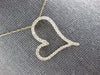 ESTATE .43CT DIAMOND 14KT YELLOW GOLD OPEN HEART SIDEWAYS LOVE FLOATING PENDANT