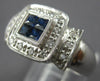 WIDE 1.32CT DIAMOND & AAA SAPPHIRE 14KT WHITE GOLD PRINCESS & ROUND SQUARE RING