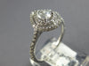 ESTATE WIDE 1.18CT DIAMOND 14KT WHITE GOLD 3D CLASSIC ROUND ENGAGEMENT RING