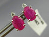 ESTATE 1.55CT DIAMOND & AAA RUBY 14KT WHITE GOLD 3D CLASSIC STUD EARRINGS #17188