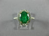 ESTATE LARGE 1.94CT DIAMOND & AAA EMERALD 18KT WHITE GOLD 3D ENGAGEMENT #26503