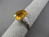 ESTATE 5.24CTW DIAMOND & AAA EXTRA FACET CITRINE 14KT WHITE GOLD ENGAGEMENT RING