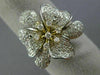 ESTATE LARGE 2.68CT DIAMOND 18K TWO TONE GOLD FLOWER CLUSTER MULTI SHAPE RING