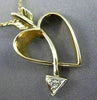 ESTATE .03CT DIAMOND 14K WHITE & YELLOW GOLD 3D BOW & ARROW HEART PENDANT #21635