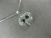 ANTIQUE .26CT DIAMOND 18K WHITE GOLD CLASSIC DOUBLE HEART FILIGREE PENDANT #9386