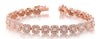 ESTATE 4.77CT DIAMOND 14KT ROSE GOLD 3D FLOWER CLASSIC TENNIS BRACELET