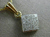 ESTATE .75CT DIAMOND 14KT YELLOW GOLD 3D INVISIBLE SQUARE PENDANT & CHAIN #17373