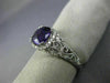 WIDE 1.45CT DIAMOND & AAA CUSHION CUT AMETHYST 14KT WHITE GOLD FILIGREE FUN RING