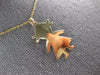 ESTATE 14K YELLOW GOLD 3D ENGRAVABLE BABY GIRL FUN CHARM FLOATING PENDANT #27426