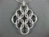 ESTATE LARGE 1.02CT DIAMOND 18KT WHITE GOLD MULTI LINK LOVE KNOT FLOWER PENDANT