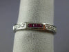 ESTATE .48CT DIAMOND & AAA RUBY 18KT WHITE GOLD ETERNITY ANNIVERSARY RING #26495