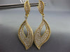 ESTATE LARGE 4.24CT DIAMOND 18KT YELLOW GOLD 3D MULTI ROW LEAF HANGING EARRINGS