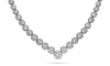 LARGE 4.57CT DIAMOND 14KT WHITE GOLD GRADUATING SEMI ETERNITY V SHAPE NECKLACE