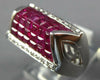 5.42CT DIAMOND & AAA RUBY 18KT WHITE GOLD 3D ROUND & PRINCESS PYRAMID MENS RING