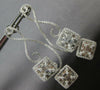 LARGE 4.11CT DIAMOND 18KT WHITE GOLD CLUSTER INVISIBLE INFINITY HANGING EARRINGS
